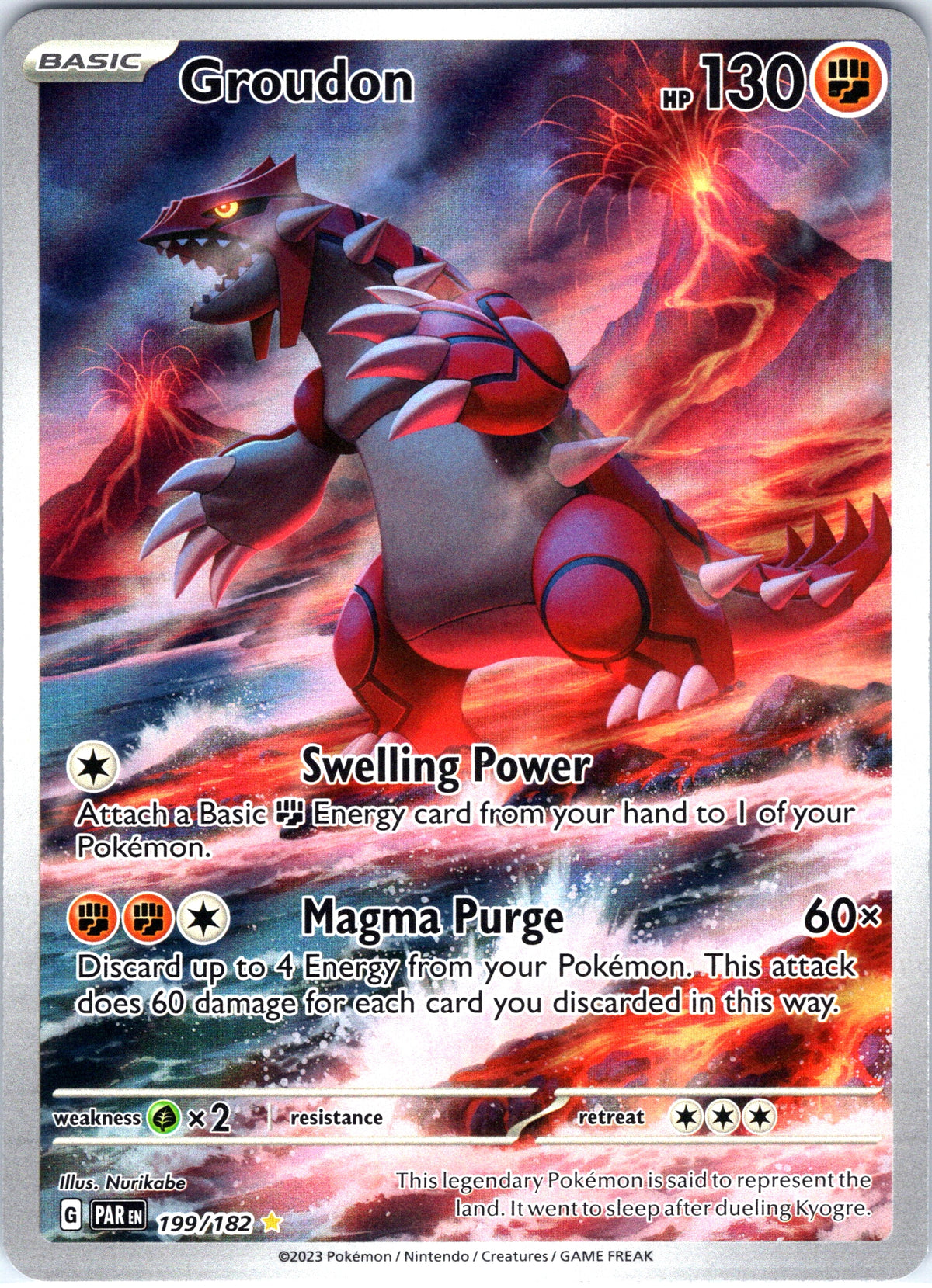 Groudon 199/182, Paradox Rift, Illustration Rare