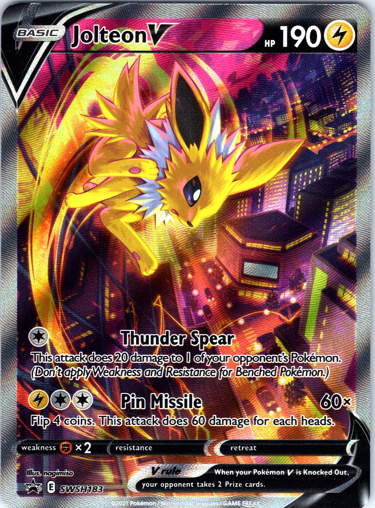 Jolteon V SWSH183, Black Star Promo, Alternate Art