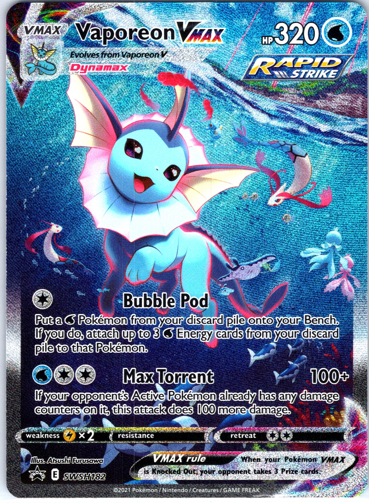 Vaporeon VMAX SWSH182, Sword & Shield Promos, Alternate Art