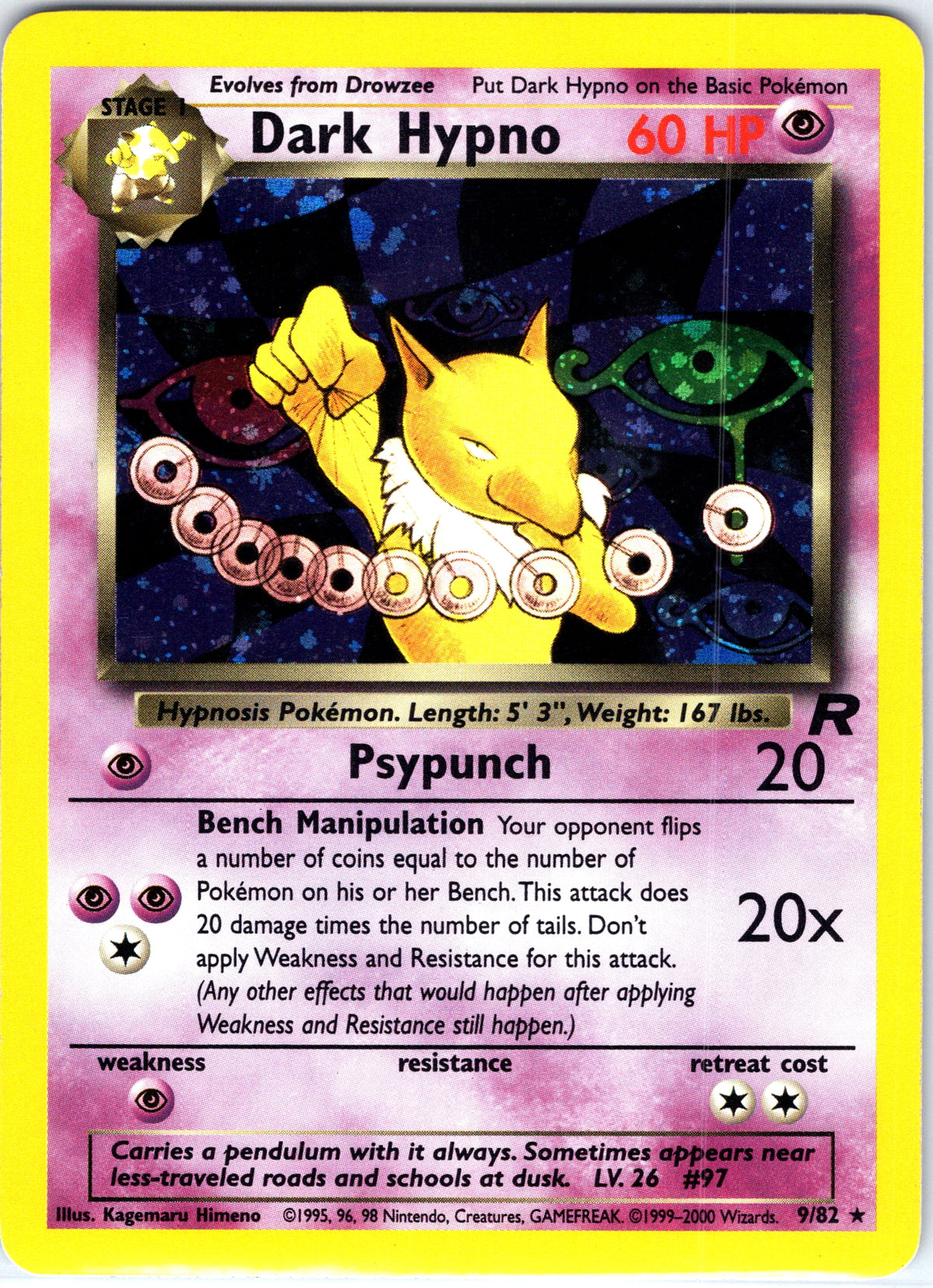 Dark Hypno 9/82, Team Rocket, Holo Rare