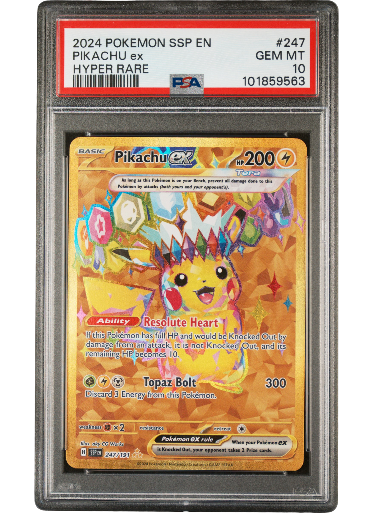 Pikachu 247/191, Surging Sparks, PSA 10