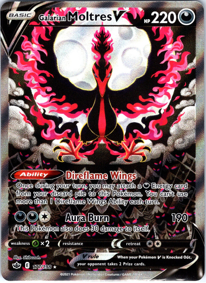 Galarian Moltres V 177/198, Chilling Reign, Alternate Art