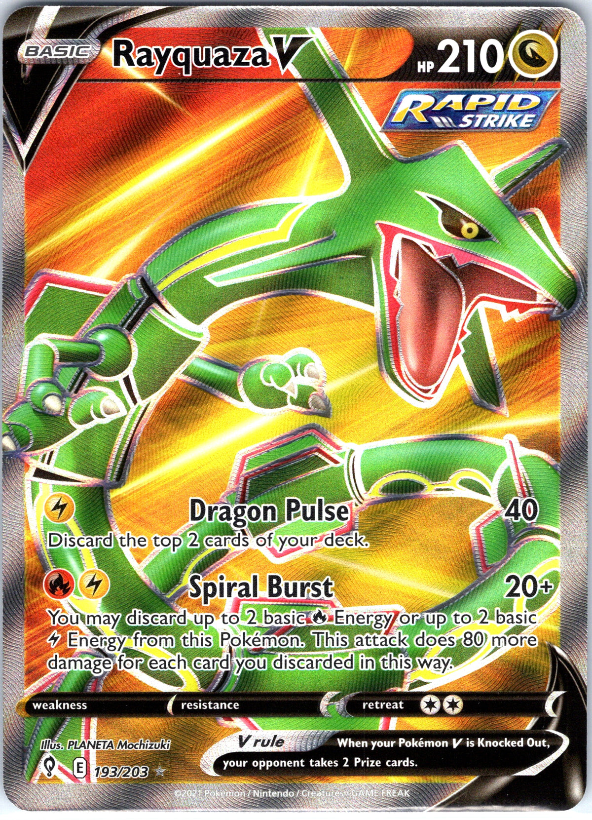Rayquaza V 193/203, Evolving Skies, Full Art