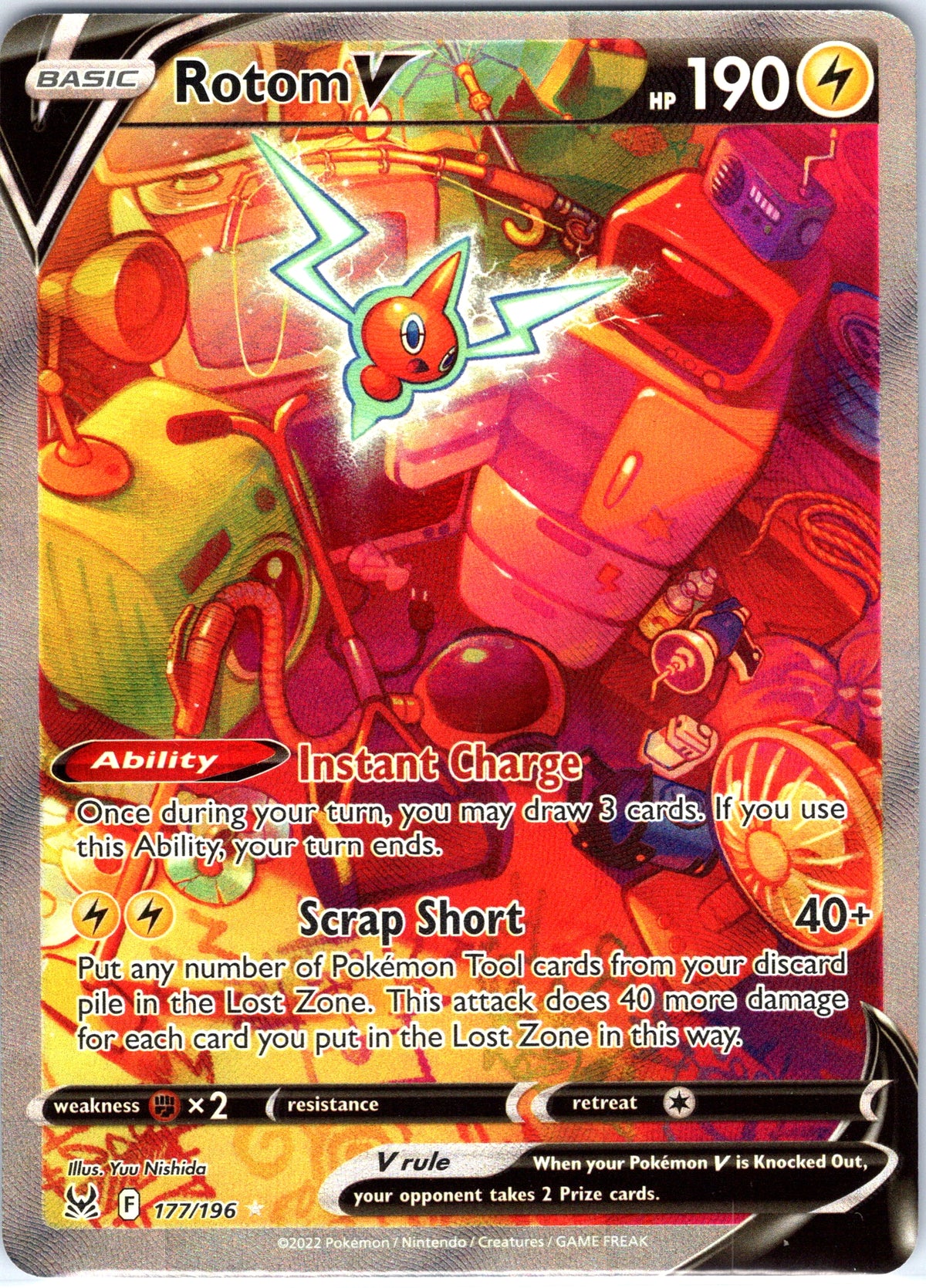 Rotom V 177/196, Lost Origin, Full Art