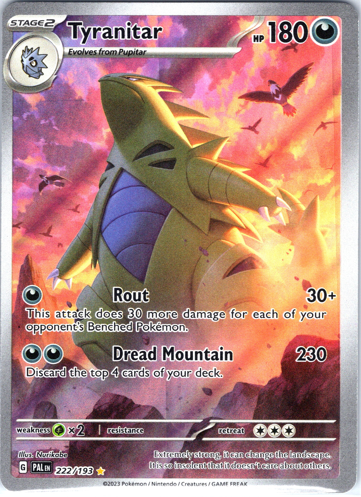 Tyranitar 222/193, Paldea Evolved, Alternate Art