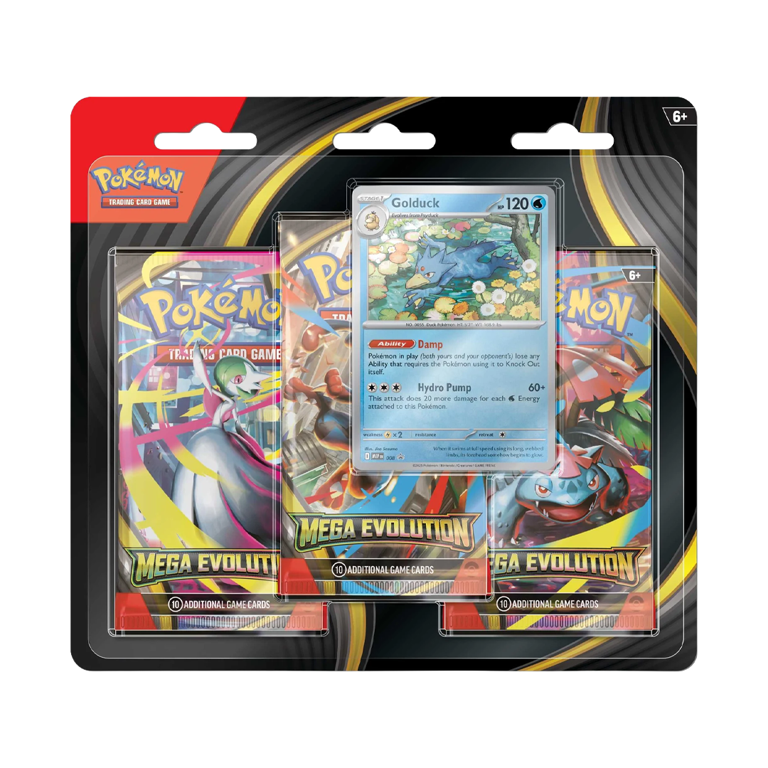 Mega Evolution Base Set Golduck 3-Pack Blister