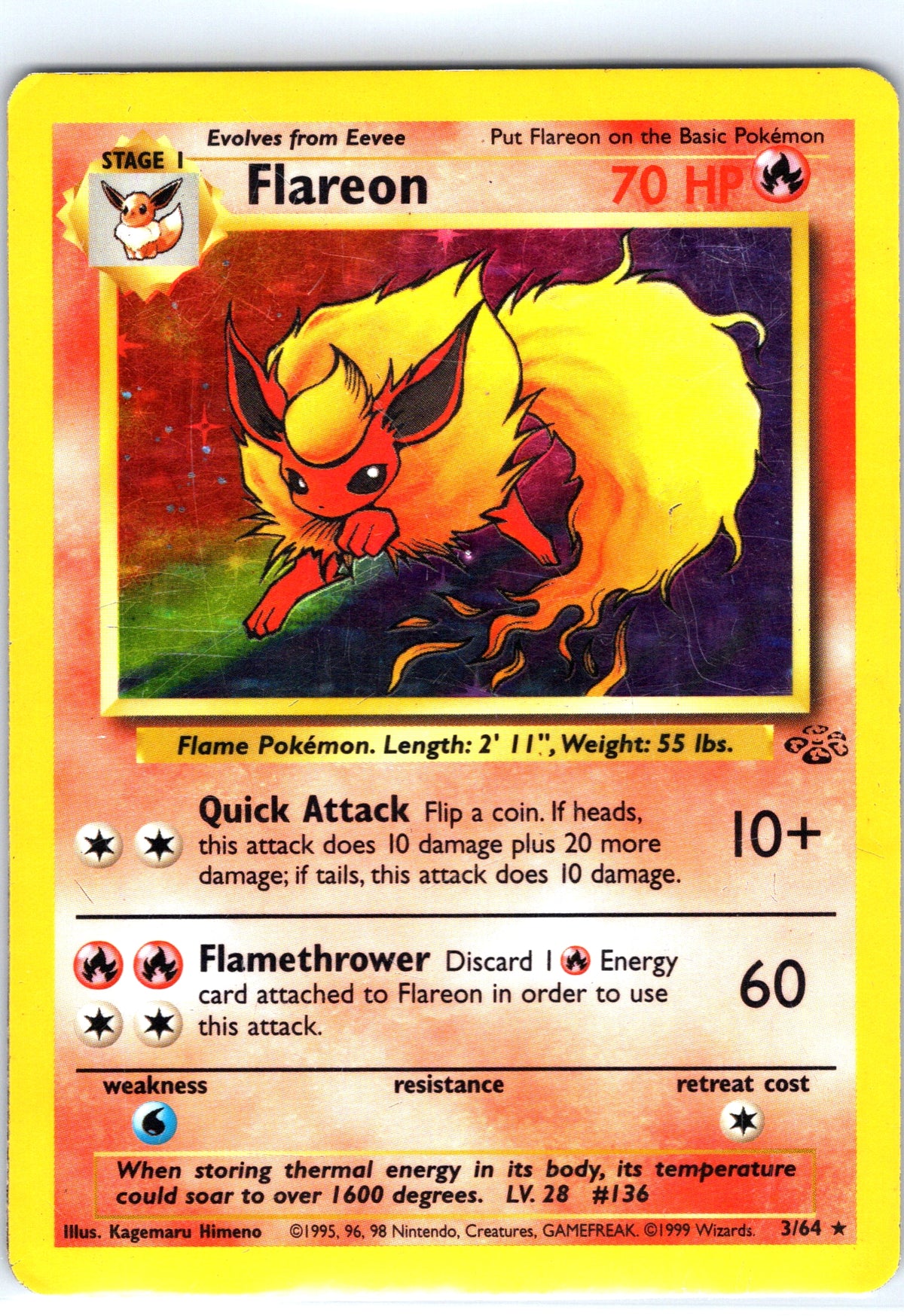 Flareon 3/64, Jungle, Holo Rare